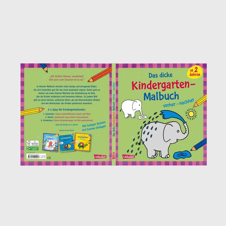 Produktbild: Ausmalbilder f&uuml;r Kita-Kinder: Das dicke Kindergarten-Malbuch: vorher und nachher