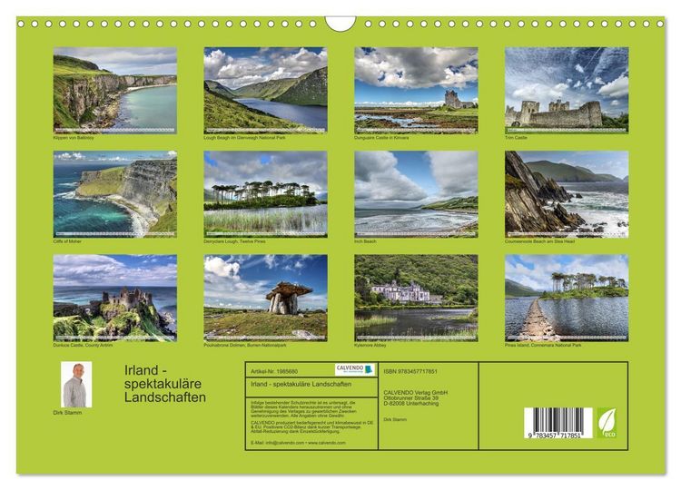 Produktbild: Irland - spektakul&auml;re Landschaften (Wandkalender 2026 DIN A3 quer), CALVENDO Monatskalender
