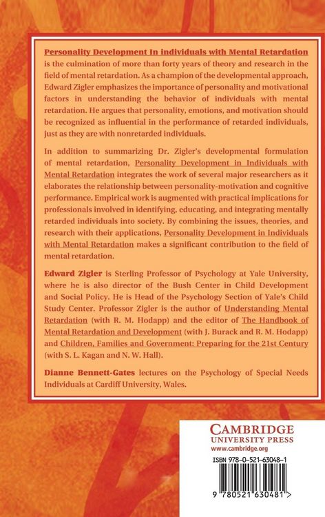 Produktbild: Personality Development in Individuals with Mental Retardation