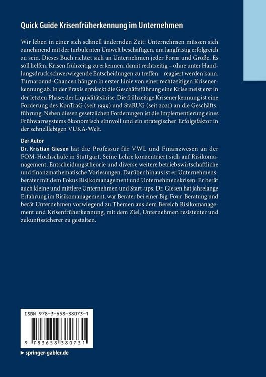 Produktbild: Quick Guide Krisenfrüherkennung im Unternehmen