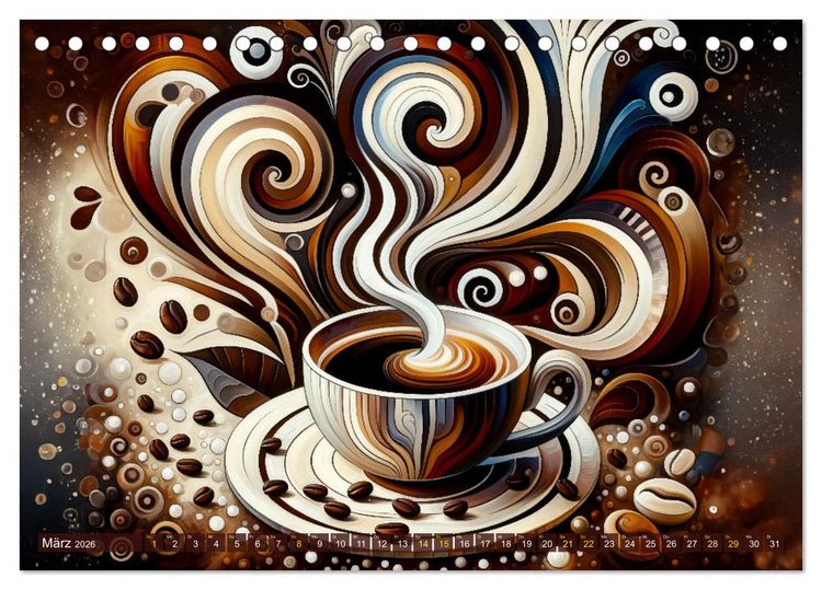 Produktbild: Kaffee & Kunst: Ein Kalender f&uuml;r Genie&szlig;er (Tischkalender 2026 DIN A5 quer), CALVENDO Monatskalender