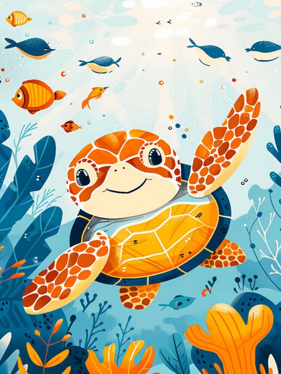 Produktbild: CALVENDO Puzzle Niedliche Schildkr&ouml;te im Meer. | 1000 Teile Lege-Gr&ouml;&szlig;e 64x48cm Foto-Puzzle f&uuml;r gl&uuml;ckliche Stunden