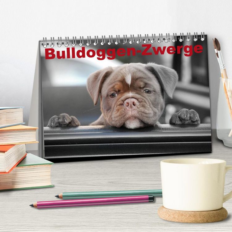 Produktbild: Bulldoggen-Zwerge (Tischkalender 2026 DIN A5 quer), CALVENDO Monatskalender