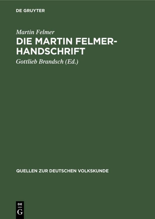 Produktbild: Die Martin Felmer-Handschrift