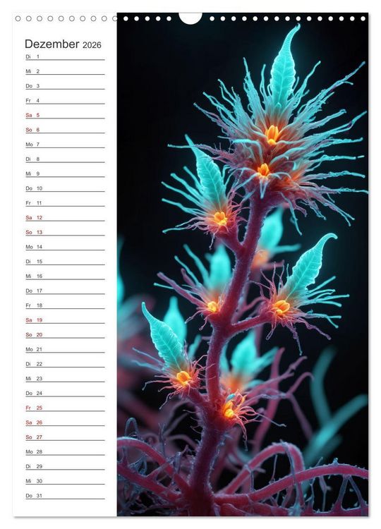 Produktbild: Leuchtende Mikroflora (Wandkalender 2026 DIN A3 hoch), CALVENDO Monatskalender