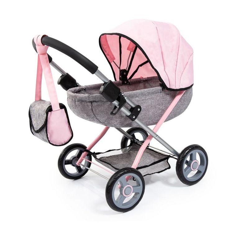 Produktbild: Puppenwagen Cosy grau/rosa 63x34x58cm