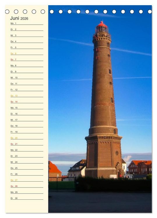 Produktbild: Deutsche Leuchtt&uuml;rme - maritimer Geburtstagsplaner (Tischkalender 2026 DIN A5 hoch), CALVENDO Monatskalender