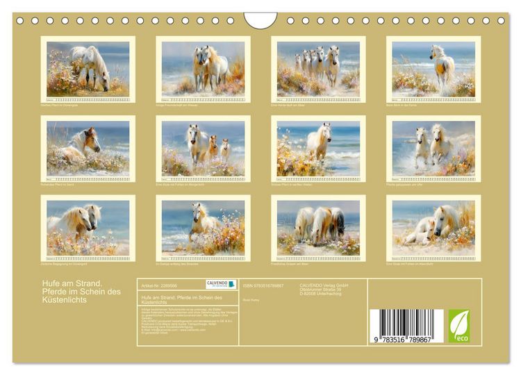 Produktbild: Hufe am Strand. Pferde im Schein des K&uuml;stenlichts (Wandkalender 2027 DIN A4 quer), CALVENDO Monatskalender