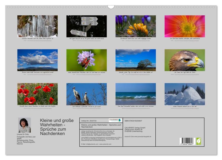 Produktbild: Kleine und gro&szlig;e Wahrheiten - Spr&uuml;che zum Nachdenken (Wandkalender 2026 DIN A2 quer), CALVENDO Monatskalender