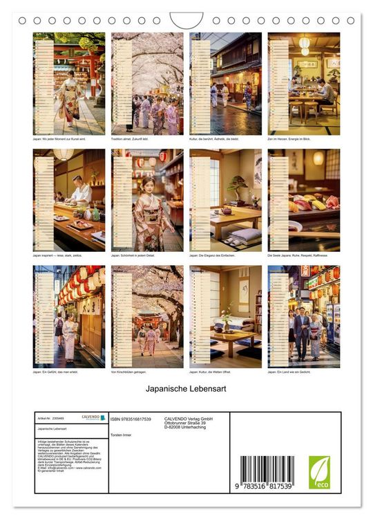 Produktbild: Japanische Lebensart (Wandkalender 2027 DIN A4 hoch), CALVENDO Monatskalender