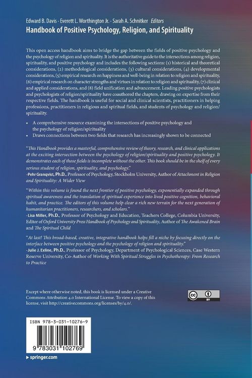 Produktbild: Handbook of Positive Psychology, Religion, and Spirituality