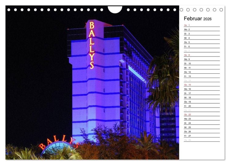Produktbild: LAS VEGAS - by night (Wandkalender 2026 DIN A4 quer), CALVENDO Monatskalender