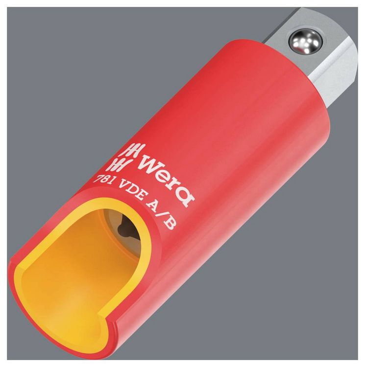 Produktbild: Wera 781 A/B VDE 05024690001 Steckschl&uuml;ssel-Adapter isoliert, mechanische Verriegelung 1/4" (6.3 mm)