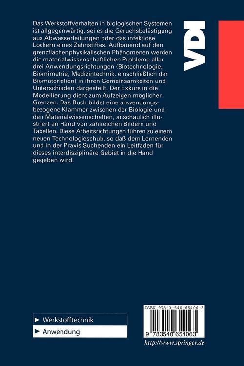 Produktbild: Werkstoffverhalten in biologischen Systemen