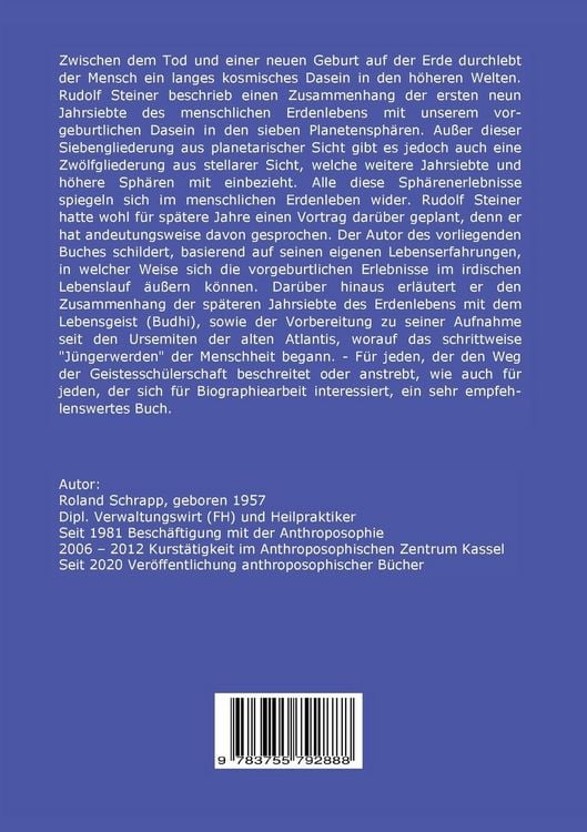 Produktbild: Spiegelungen des vorgeburtlichen Daseins des Menschen in den Jahrsiebten des Erdenlebens