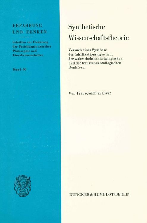 Produktbild: Synthetische Wissenschaftstheorie.