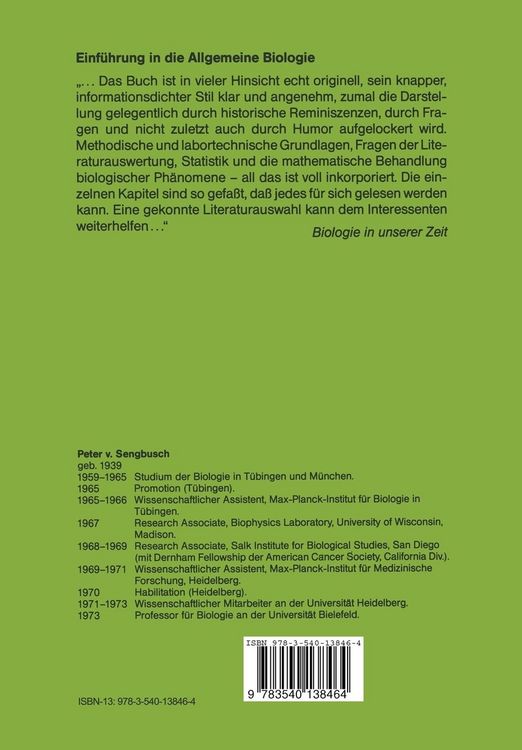 Produktbild: Einf&uuml;hrung in die Allgemeine Biologie