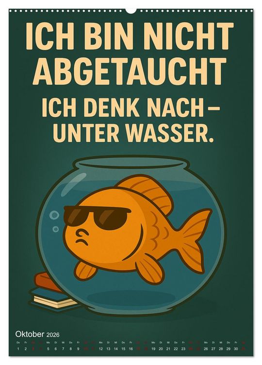 Produktbild: Tierisch eigenwillig - Weil normal langweilig w&auml;re (Wandkalender 2026 DIN A2 hoch), CALVENDO Monatskalender