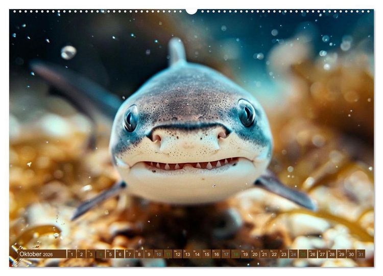 Produktbild: Tierkinder der Meere - entdecke ihre Welt (hochwertiger Premium Wandkalender 2026 DIN A2 quer), Kunstdruck in Hochglanz