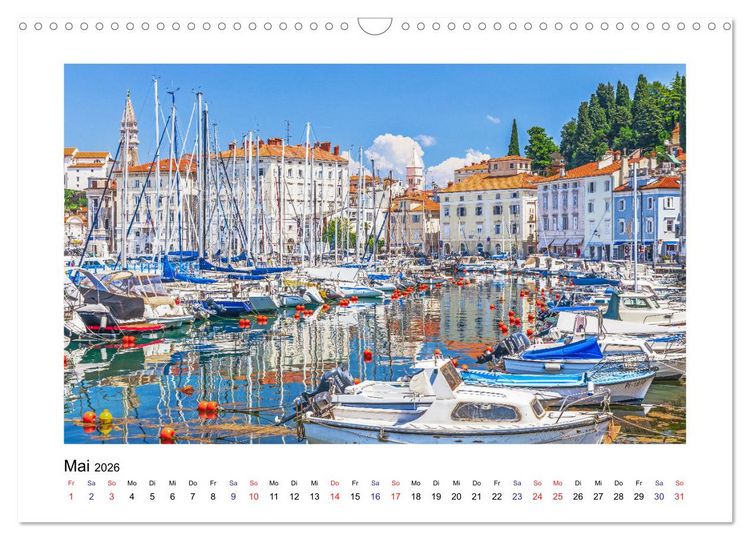 Produktbild: Istrien - Piran &bull; Novigrad &bull; Rovinj &bull; Pula (Wandkalender 2026 DIN A3 quer), CALVENDO Monatskalender
