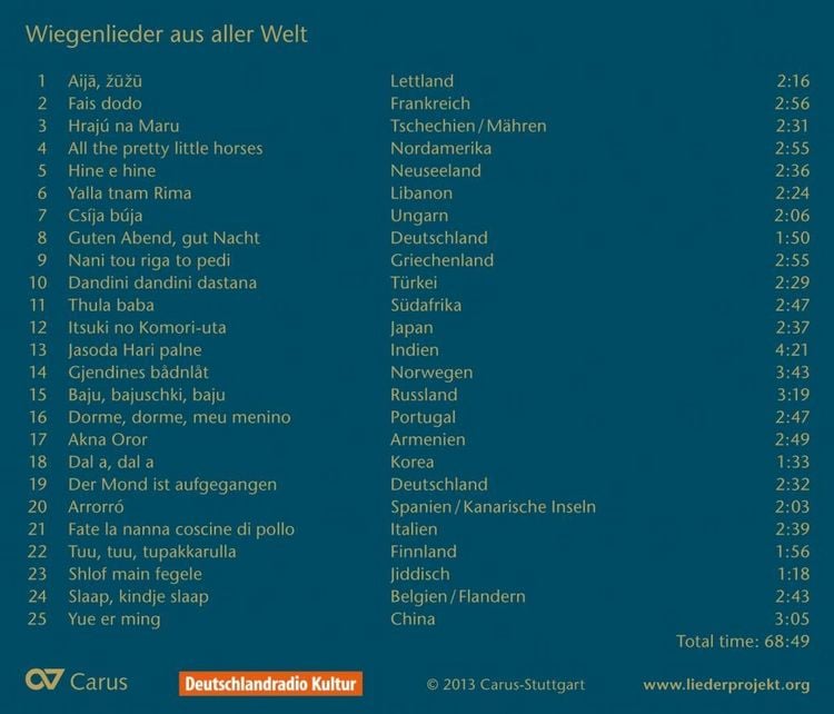 Produktbild: Wiegenlieder aus aller Welt