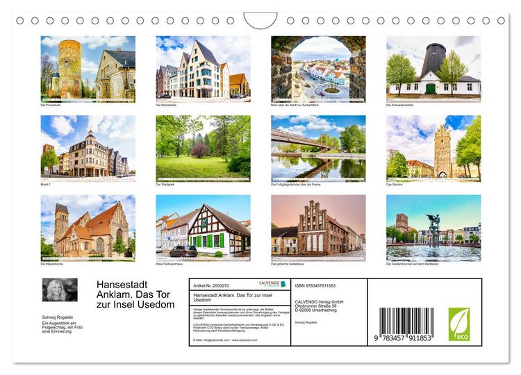 Produktbild: Hansestadt Anklam. Das Tor zur Insel Usedom (Wandkalender 2026 DIN A4 quer), CALVENDO Monatskalender