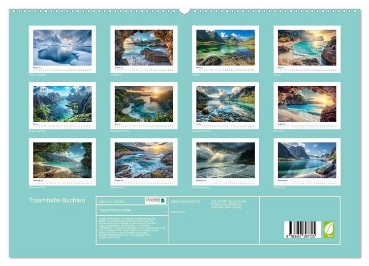 Produktbild: Traumhafte Buchten (hochwertiger Premium Wandkalender 2026 DIN A2 quer), Kunstdruck in Hochglanz