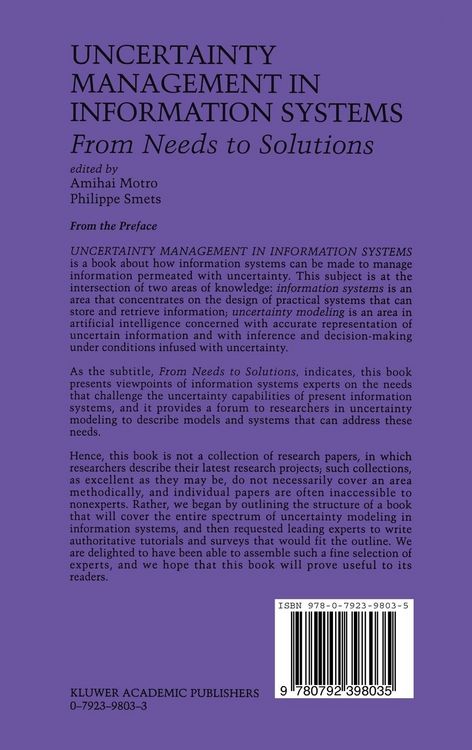 Produktbild: Uncertainty Management in Information Systems