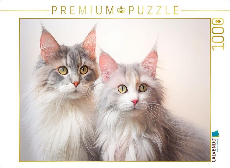 Produktbild: CALVENDO Puzzle Katzen im Pastellstil | 1000 Teile Lege-Gr&ouml;&szlig;e 64x48cm Foto-Puzzle f&uuml;r gl&uuml;ckliche Stunden