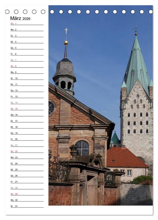 Produktbild: Streifz&uuml;ge durch Paderborn (Tischkalender 2026 DIN A5 hoch), CALVENDO Monatskalender