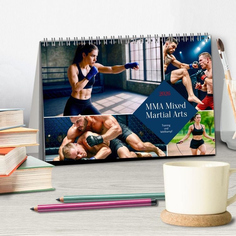 Produktbild: MMA Mixed Martial Arts (Tischkalender 2026 DIN A5 quer), CALVENDO Monatskalender
