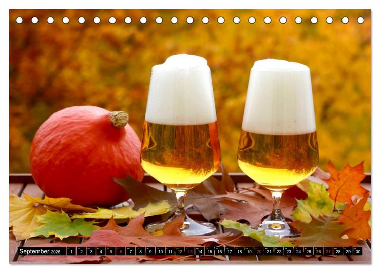 Produktbild: Biergenuss zu jeder Jahreszeit (Tischkalender 2026 DIN A5 quer), CALVENDO Monatskalender