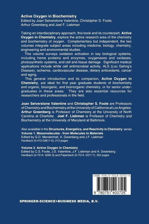 Produktbild: Active Oxygen in Biochemistry