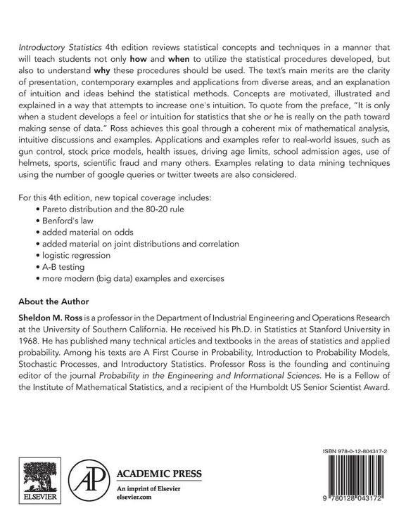 Produktbild: Ross, S: Introductory Statistics