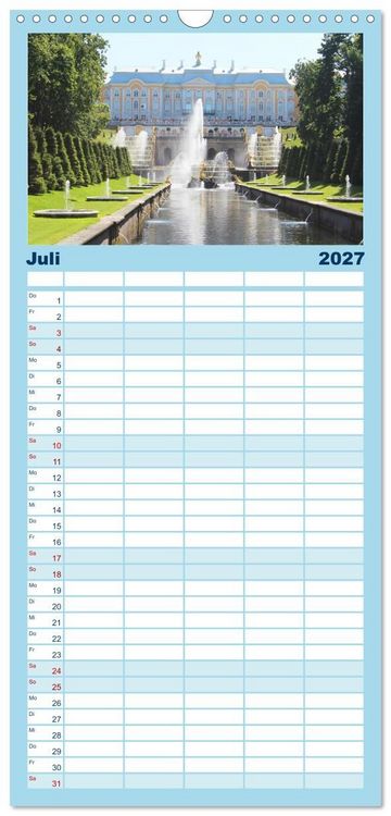 Produktbild: Familienplaner 2027 - 7 Kontinente - Weltweit durch das Jahr mit 5 Spalten (Wandkalender, 21 x 45 cm) CALVENDO