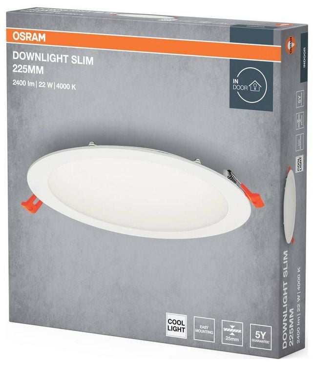 Produktbild: OSRAM HOMELIGHTING 4099854445248 Downlight Slim 225mm 22W 4000K LED-Deckenleuchte 22.00 W Wei&szlig;