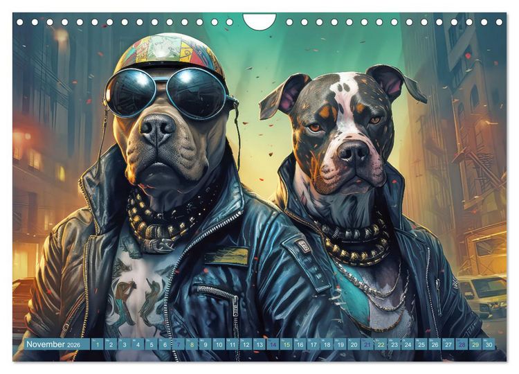 Produktbild: Gangsterhunde - KI-Bilder (Wandkalender 2026 DIN A4 quer), CALVENDO Monatskalender