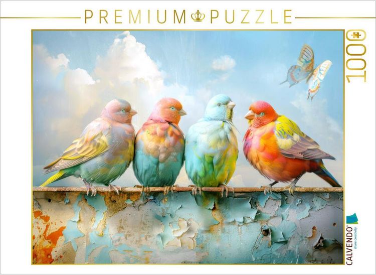 Produktbild: CALVENDO Puzzle Fantasiev&ouml;gel in leuchtenden Farben | 1000 Teile Lege-Gr&ouml;&szlig;e 64x48cm Foto-Puzzle f&uuml;r gl&uuml;ckliche Stunden