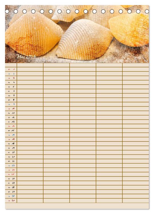 Produktbild: Italienische K&uuml;che mit Familienplaner (Tischkalender 2026 DIN A5 hoch), CALVENDO Monatskalender