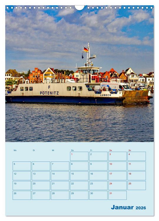 Produktbild: Priwall bei Travem&uuml;nde &ndash; Terminplaner (Wandkalender 2026 DIN A3 hoch), CALVENDO Monatskalender