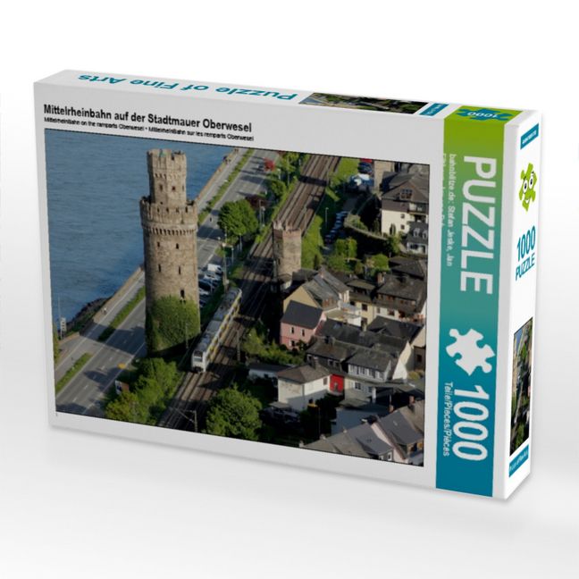 Produktbild: CALVENDO Puzzle Mittelrheinbahn auf der Stadtmauer Oberwesel 1000 Teile Puzzle quer | 1000 Teile Lege-Gr&ouml;&szlig;e 64 &times; 48 cm Foto-Puzzle f&uuml;r gl&uuml;ckliche Stunden