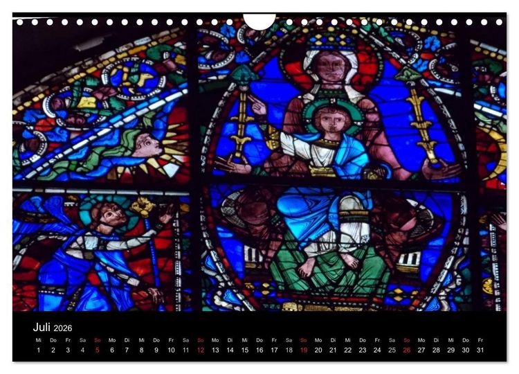 Produktbild: Bilder aus Licht - Notre Dame de Chartres (Wandkalender 2026 DIN A4 quer), CALVENDO Monatskalender