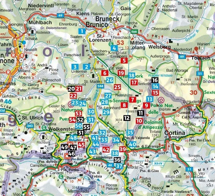 Produktbild: ROTHER Wanderf&uuml;hrer Dolomiten &ndash; Gadertal: 55 Touren im Val Badia und in den Naturparks Puez-Geisler und Fanes-Sennes-Prags.