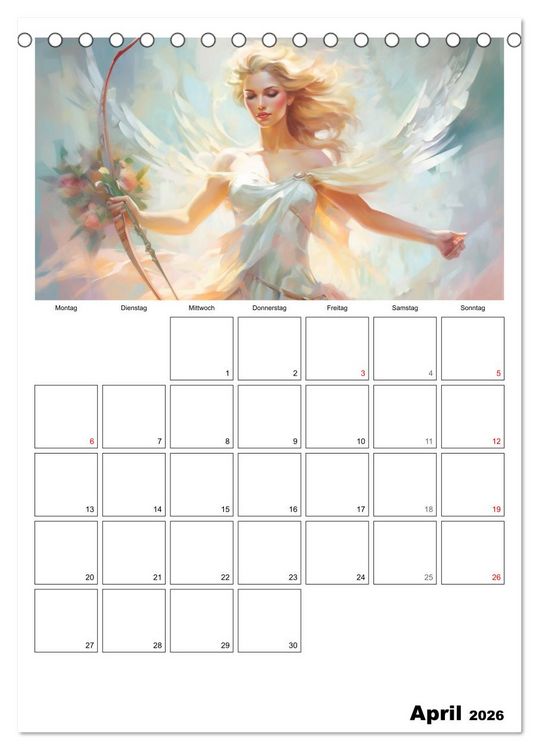 Produktbild: Der g&ouml;ttliche Planer. Aquarelle von antiken griechischen G&ouml;ttern (Tischkalender 2026 DIN A5 hoch), CALVENDO Monatskalender