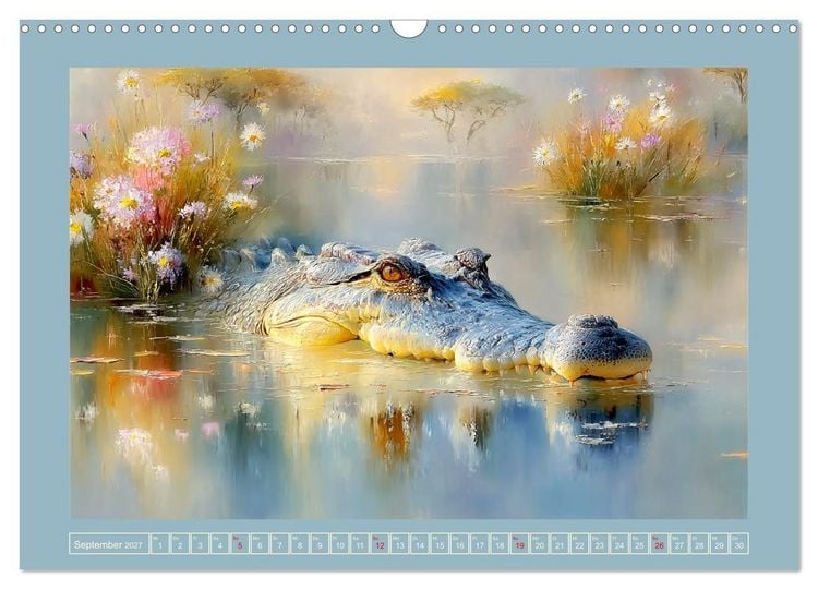 Produktbild: Krokodile. Stille Kraft irgendwo am Wasser (Wandkalender 2027 DIN A3 quer), CALVENDO Monatskalender