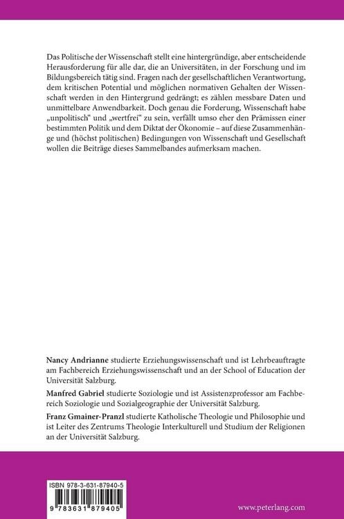 Produktbild: Das Politische der Wissenschaft