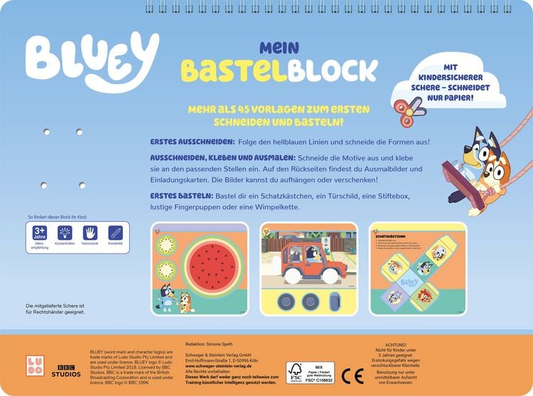 Produktbild: Bluey Mein Bastelblock mit kindersicherer Schere