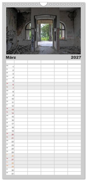 Produktbild: Familienplaner 2027 - Lost Places in Deutschland mit 5 Spalten (Wandkalender, 21 x 45 cm) CALVENDO