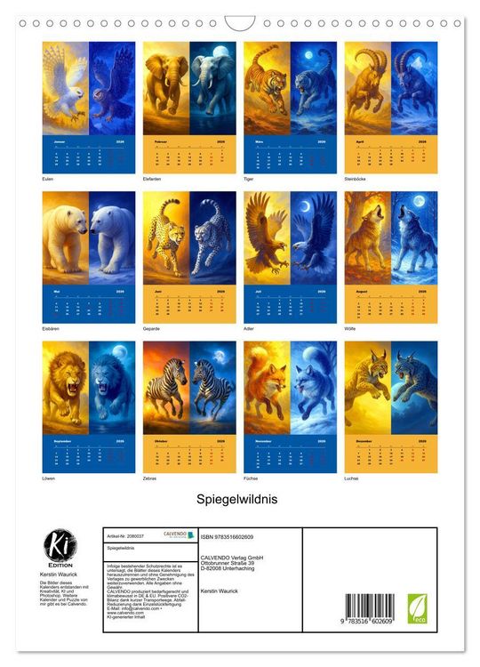 Produktbild: Spiegelwildnis (Wandkalender 2026 DIN A3 hoch), CALVENDO Monatskalender