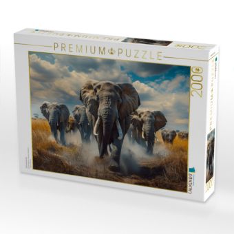 Produktbild: CALVENDO Puzzle Elefantenherde | 2000 Teile Lege-Gr&ouml;&szlig;e 90x67cm Foto-Puzzle f&uuml;r gl&uuml;ckliche Stunden